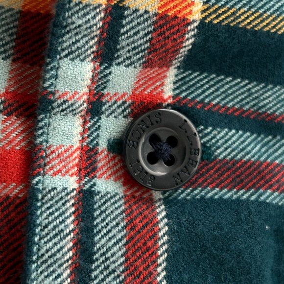 LL Bean Men Fleece Lined Shacket Size L Regular Traditional Fit Plaid Multicolor - Picture 11 of 12